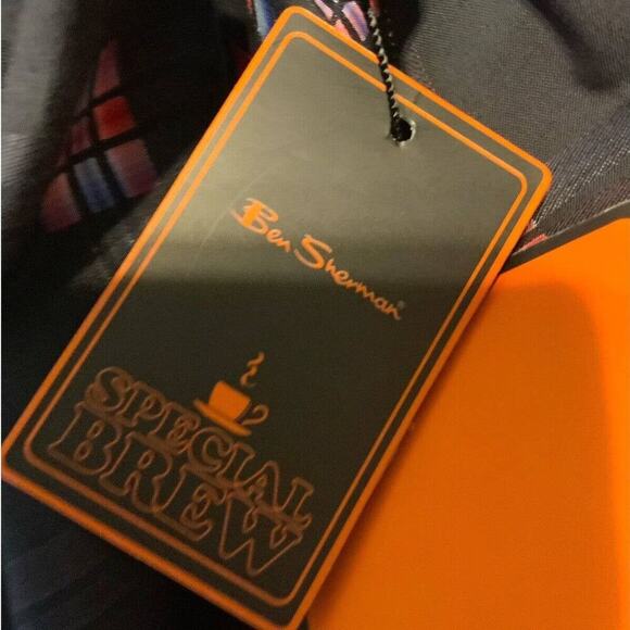 Ben Sherman Premium Special Brew Mens Shirt Size XXL With Matching Tie Plaid - Picture 8 of 9